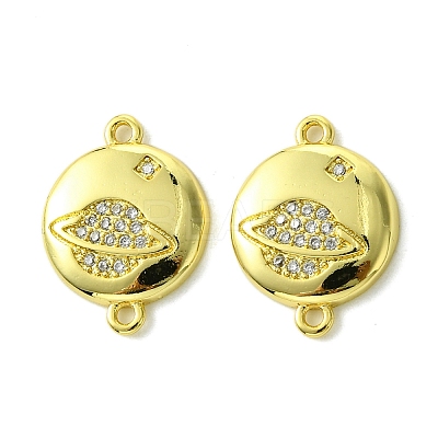 Eco-Friendly Brass Micro Pave Cubic Zirconia Connector Charm KK-A204-17G-1