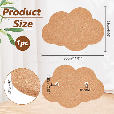 Cloud Wall Mounted Brooch Jewelry Display Cork Tray AJEW-WH0433-01H-1