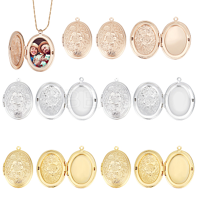 12Pcs 3 Colors Brass Locket Pendants FIND-PH0010-32-1