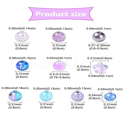 10 Styles Transparent Spray Painting Crackle & Glass Pearl Glass Beads GLAA-YW0003-54-1