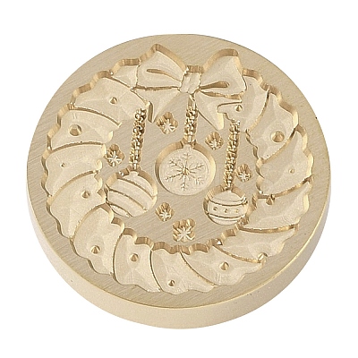 Christmas Series Wax Seal Brass Stamp Head AJEW-M037-01G-29-1
