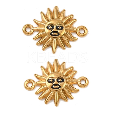 304 Stainless Steel Enamel Sun Connector Charms STAS-C150-08G-1