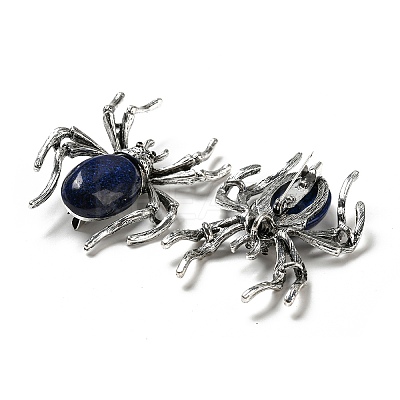 Dual-use Items Alloy Pave Jet Rhinestone Spider Brooch JEWB-C026-07E-AS-1