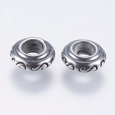 304 Stainless Steel European Beads STAS-I069-12AS-1