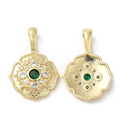 Brass Micro Pave Cubic Zirconia Pendants KK-M246-07G-1