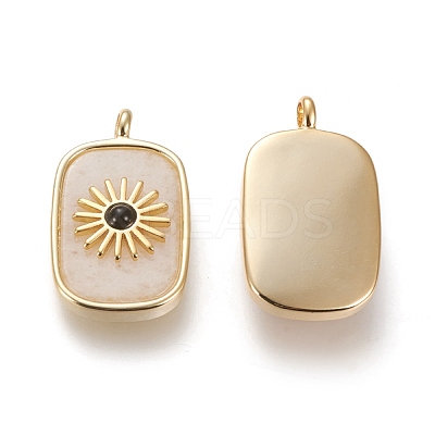 Natural White Jade & Dyed & Heated Black Agate Pendants KK-P184-01A-05G-1