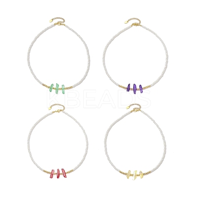 4Pcs 4 Styles ABS Plastic Imitation Pearl Beaded Necklaces NJEW-JN04859-1
