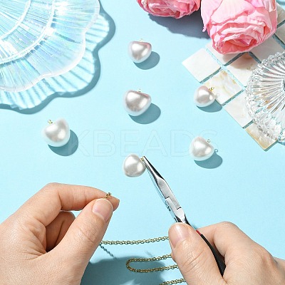 6Pcs 6 Styles Shell Pearl Pendants KK-CJ0003-73-1