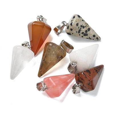 Natural & Synthetic Mixed Gemstone Pendants G-B127-13P-1