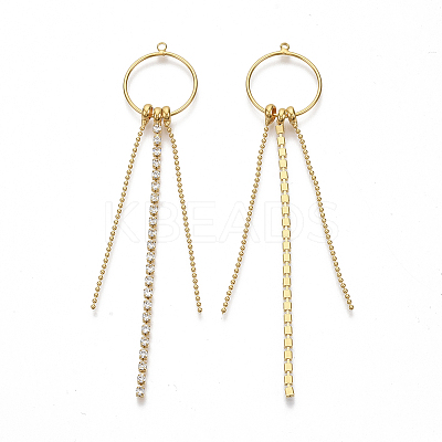Brass Big Chain Tassel Pendants X-KK-S355-004-NF-1