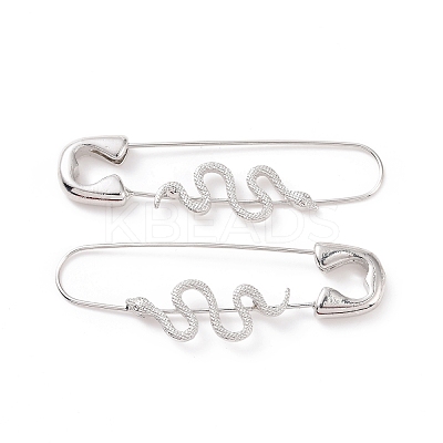 Alloy Safety Pin with Snake Hoop Earrings for Women LS-EJEW-E176-01P-1
