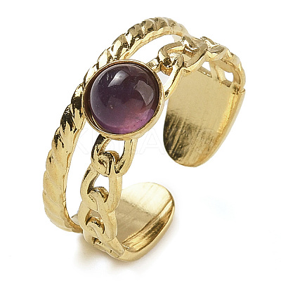Natural Amethyst Finger Rings RJEW-U027-06G-05-1
