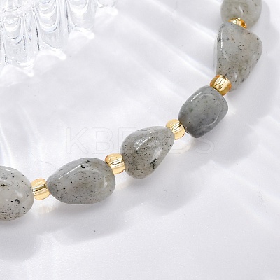 Natural Labradorite Beaded Bracelets for Women G-P563-07P-05-1