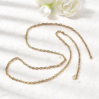 304 Stainless Steel Cable Chain Necklaces STAS-O053-33G-1