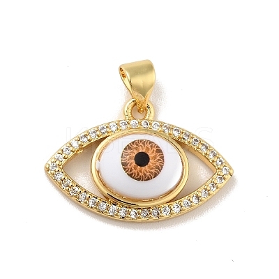 Brass Micro Pave Cubic Zirconia Pendants KK-B059-40G-B-1