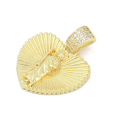 Brass Micro Pave Cubic Zirconia Pendants KK-D317-092G-1