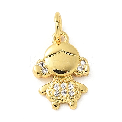 Brass Micro Pave Cubic Zirconia Pendants KK-U053-01G-01-1