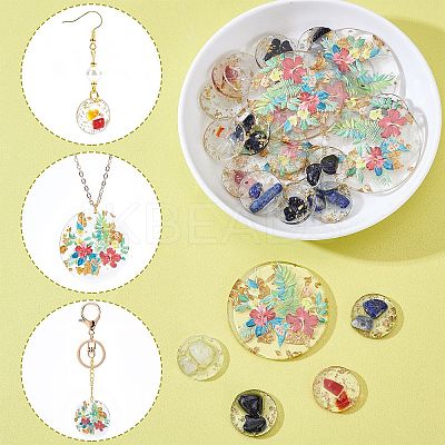 30Pcs 5 Style Transparent Epoxy Resin Pendants KY-PH0001-16-1