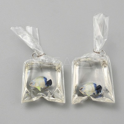 Transparent Resin Big Pendants RESI-TAC0024-01B-1