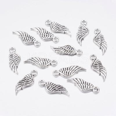 Tibetan Style Zinc Alloy Wing Pendants X-TIBEP-R334-382AS-RS-1