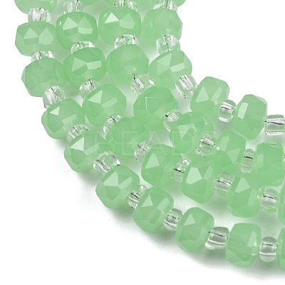 Imitation Jade Glass Beads Strands GLAA-P076-01B-02-1