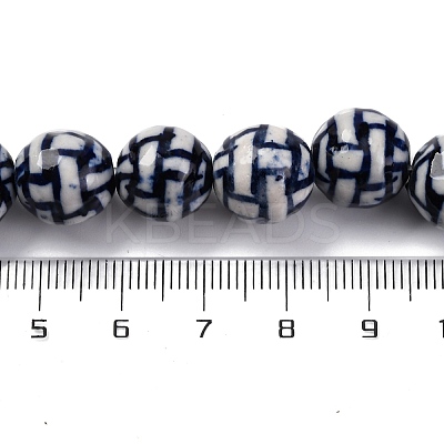 Handmade Blue and White Porcelain Beads Strands PORC-I027-01E-1