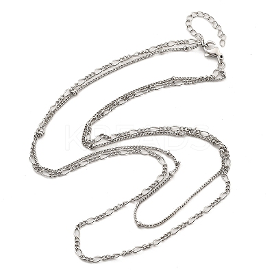 Brass Double Layer Necklaces NJEW-D302-53P-1