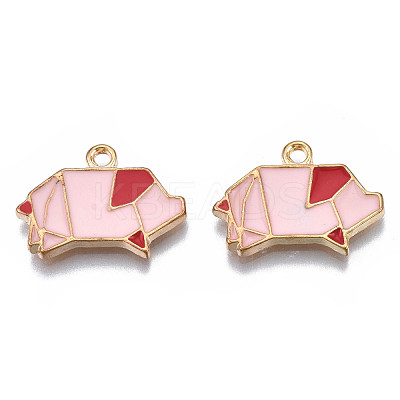 Rack Plating Alloy Enamel Pendants ENAM-S122-102-1