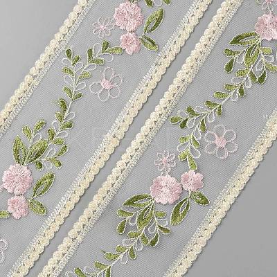 30 Yards Polyester Embroidery Flower Lace Ribbons DIY-WH0430-317-1