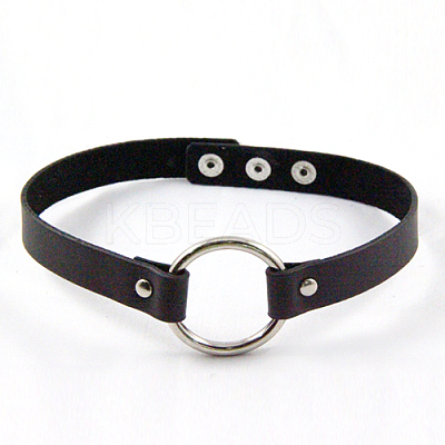 Punk Rock Style PU Leather Necklaces NJEW-O053-01A-1