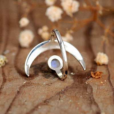Alloy Resin with Crescent Moon Open Cuff Ring LS-PW23031684096-1-1