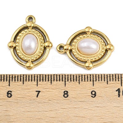304 Stainless Steel ABS Imitation Pearl Pendants STAS-Z166-21F-G-1