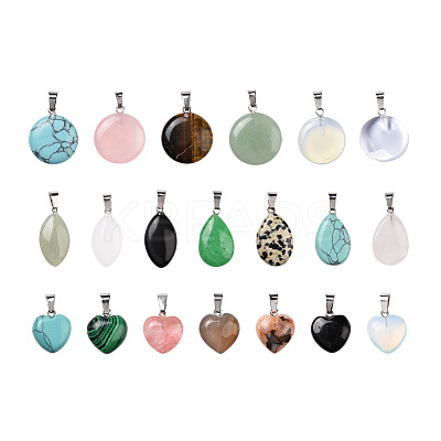 Natural/Synthetic Gemstone Pendants G-PH0034-22P-1