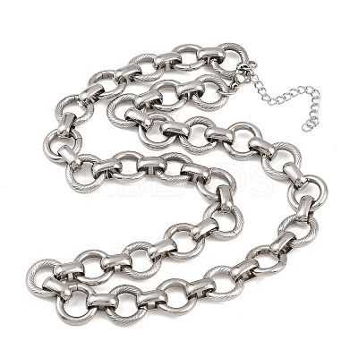 13MM 304 Stainless Steel Ring Link Chain Necklaces NJEW-Z105-03P-1