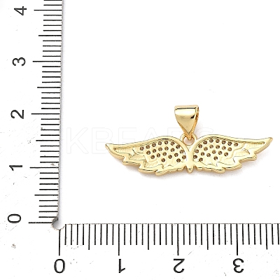 Brass Micro Pave Clear Cubic Zirconia Charms KK-F930-05G-1