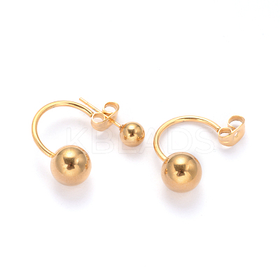 Ion Plating(IP) 304 Stainless Steel Stud Earrings X-EJEW-I196-07B-1