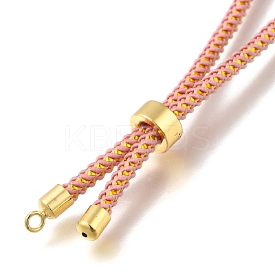 Braided Cotton Cord Slider Bracelet Making MAK-R001-01G-02-1