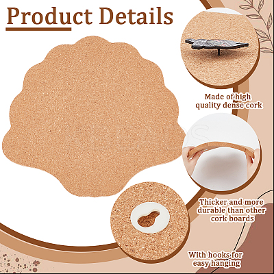 Shell Shape Wall Mounted Brooch Jewelry Display Cork Tray AJEW-WH0433-01B-1