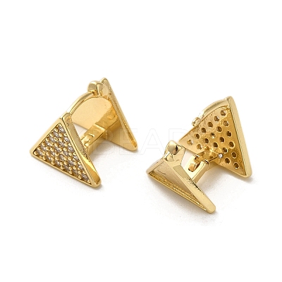Golden Brass Micro Pave Cubic Zirconia Hoop Earrings EJEW-C073-04B-G-1