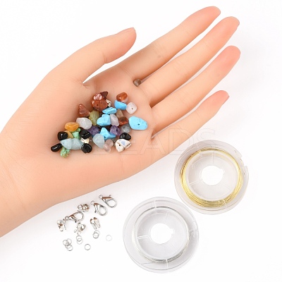 Gemstone Chip Beads Kit for DIY Jewelry Set Making DIY-FS0002-20-1