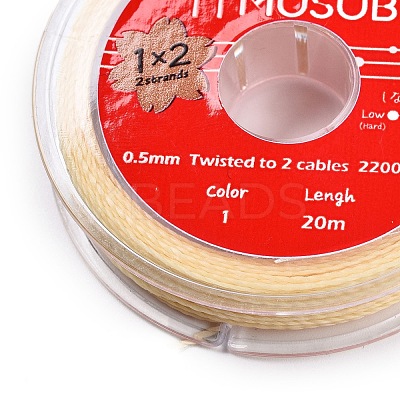 2-Ply Round Waxed Cotton Thread Cords YC-T004-01A-02-1