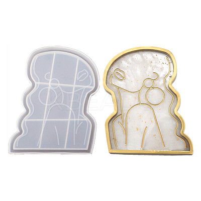 DIY Women's Portrait Dish Tray Silicone Molds DIY-P070-B01-1