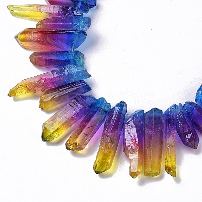 Natural Quartz Crystal Dyed Beads Strands G-I345-02D-1