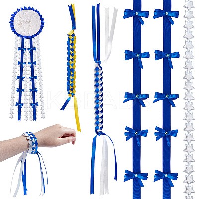 DIY Polyester Ribbon & Braided Bracelets Making Kits DIY-GA0007-96B-1