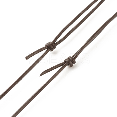 Natural Dalmatian Nugget Pendant Necklace with Cowhide Leather Cord NJEW-JN03882-02-1