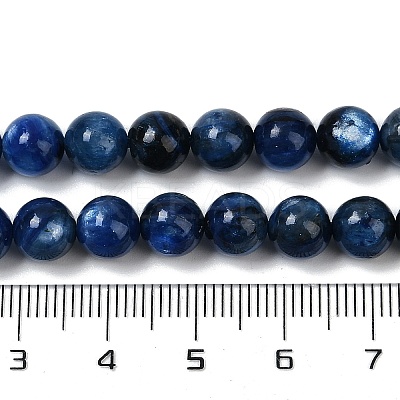 Round Natural Kyanite/Cyanite/Disthene Bead Strands G-I165-01-7mm-01-1