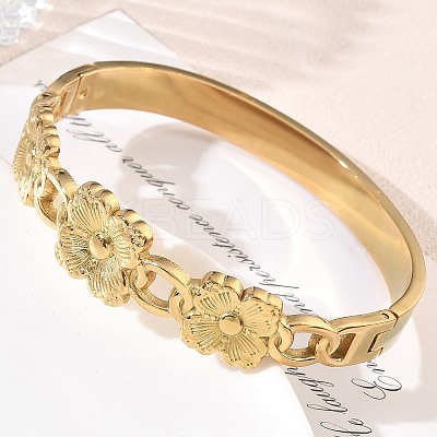 304 Stainless Steel Hinged Cuff Bangles SA-CBAB92B-03G-1