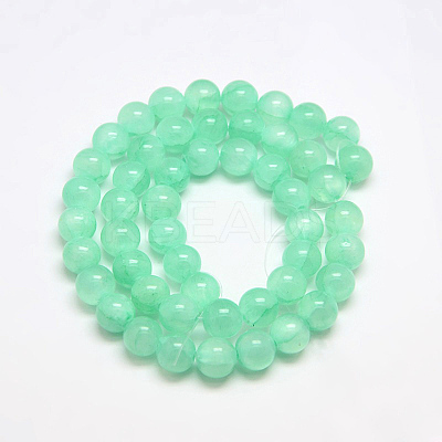 Dyed Natural Green Jade Beads Strands JBS053-6MM-27-1