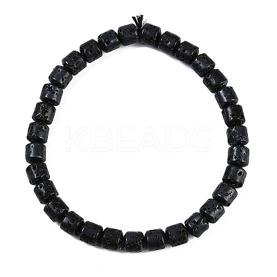 Natural Lava Rock Beaded Stretch Bracelets for Men Women BJEW-G727-01E-1