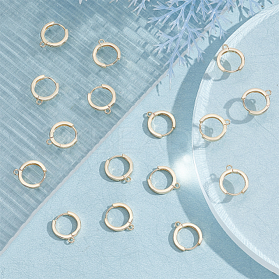 8 Pairs Brass Hoop Earring Findings KK-AR0002-74-1